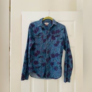 Zara Man floral Denim Couture shirt